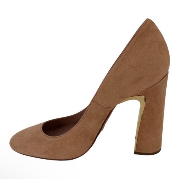 SEBASTIAN Italy Pumps Sand Suede Leather Heels Size 38 NEW - Picture 7 of 13